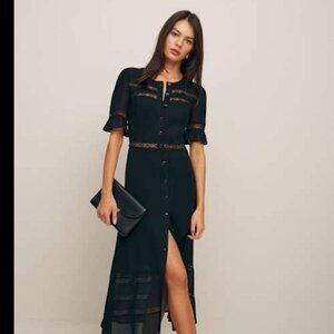 Reformation Woodson Dress Black - Size 0